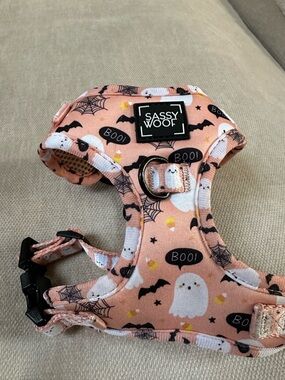 Sassy Woof Pink Halloween Ghost Soft Dog Harness